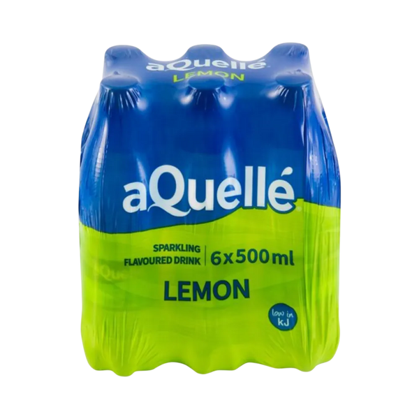 aQuellé Lemon Flavoured Sparkling Water 6 × 500ml multipack front view